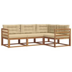 Ensemble de canapés d'extérieur 4 pcs Naturel et Beige 525141525141