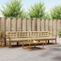 Ensemble de canapés d'extérieur 5 pcs Naturel et Beige 525142525142