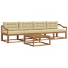 Ensemble de canapés d'extérieur 5 pcs Naturel et Beige 525142525142
