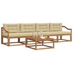Ensemble de canapés d'extérieur 5 pcs Naturel et Beige 525142525142