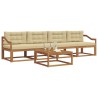 Ensemble de canapés d'extérieur 5 pcs Naturel et Beige 525142525142
