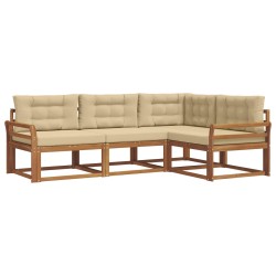 Ensemble de canapés d'extérieur 4 pcs Naturel et Beige 525144525144