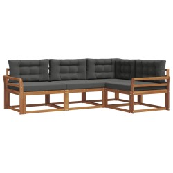Ensemble de canapés d'extérieur 4 pcs Naturel et Anthracite 525145525145