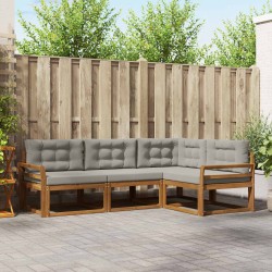 Ensemble de canapés d'extérieur 4 pcs Gris Naturel et Clair 525146525146