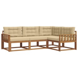 Ensemble de canapés d'extérieur 4 pcs Naturel et Beige 525148525148