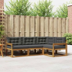 Ensemble de canapés d'extérieur 4 pcs Naturel et Anthracite 525149525149