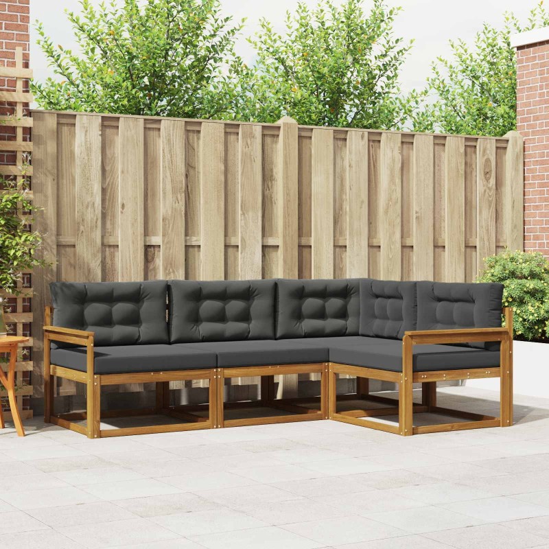 Ensemble de canapés d'extérieur 4 pcs Naturel et Anthracite 525149525149