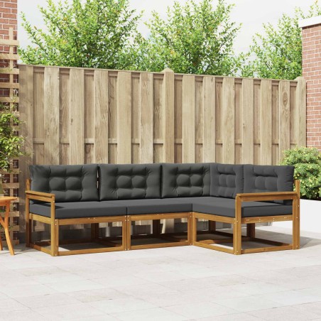 Ensemble de canapés d'extérieur 4 pcs Naturel et Anthracite 525149525149