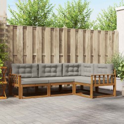 Ensemble de canapés d'extérieur 4 pcs Gris Naturel et Clair 525151525151