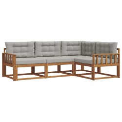 Ensemble de canapés d'extérieur 4 pcs Gris Naturel et Clair 525151525151