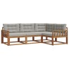 Ensemble de canapés d'extérieur 4 pcs Gris Naturel et Clair 525151525151