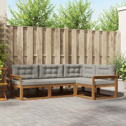 Ensemble de canapés d'extérieur 4 pcs Gris Naturel et Clair 525159525159