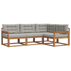 Ensemble de canapés d'extérieur 4 pcs Gris Naturel et Clair 525159525159