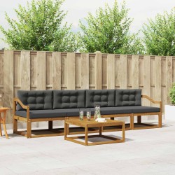 Ensemble de canapés d'extérieur 5 pcs Naturel et Anthracite 525164525164