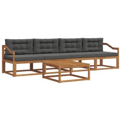 Ensemble de canapés d'extérieur 5 pcs Naturel et Anthracite 525164525164