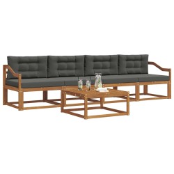 Ensemble de canapés d'extérieur 5 pcs Naturel et Anthracite 525164525164