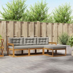 Ensemble de canapés d'extérieur 4 pcs Gris Naturel et Clair 525165525165