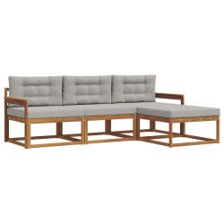 Ensemble de canapés d'extérieur 4 pcs Gris Naturel et Clair 525165525165
