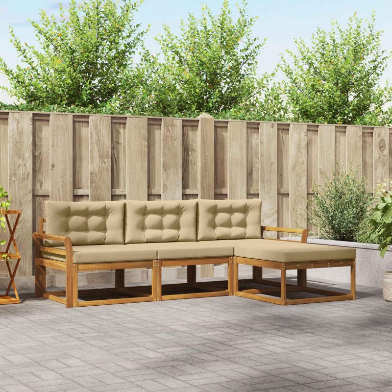 Ensemble de canapés d'extérieur 4 pcs Naturel et Beige 525167525167
