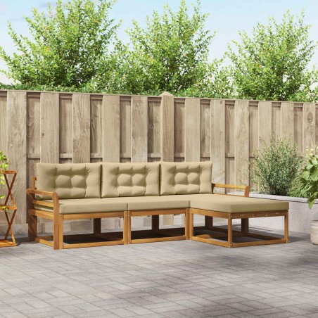 Ensemble de canapés d'extérieur 4 pcs Naturel et Beige 525167525167