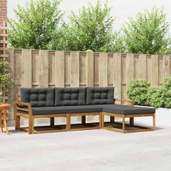 Ensemble de canapés d'extérieur 4 pcs Naturel et Anthracite 525168525168