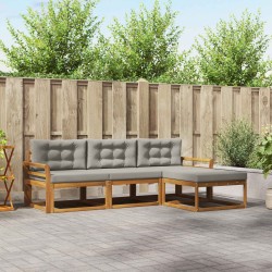 Ensemble de canapés d'extérieur 4 pcs Gris Naturel et Clair 525169525169