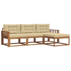 Ensemble de canapés d'extérieur 4 pcs Naturel et Beige 525172525172