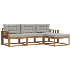 Ensemble de canapés d'extérieur 4 pcs Gris Naturel et Clair 525174525174
