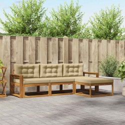 Ensemble de canapés d'extérieur 4 pcs Naturel et Beige 525181525181