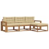 Ensemble de canapés d'extérieur 4 pcs Naturel et Beige 525181525181