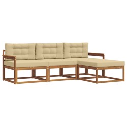 Ensemble de canapés d'extérieur 4 pcs Naturel et Beige 525182525182