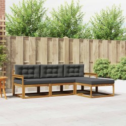 Ensemble de canapés d'extérieur 4 pcs Naturel et Anthracite 525183525183