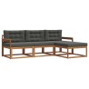Ensemble de canapés d'extérieur 4 pcs Naturel et Anthracite 525183525183