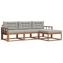 Ensemble de canapés d'extérieur 4 pcs Gris Naturel et Clair 525190525190