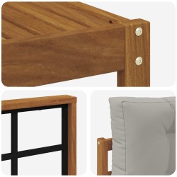Ensemble de canapés d'extérieur 4 pcs Gris Naturel et Clair 525190525190