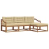 Ensemble de canapés d'extérieur 4 pcs Naturel et Beige 525192525192