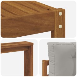 Ensemble de canapés d'extérieur 4 pcs Gris Naturel et Clair 525193525193