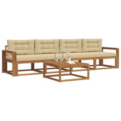 Ensemble de canapés d'extérieur 5 pcs Naturel et Beige 525194525194
