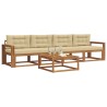 Ensemble de canapés d'extérieur 5 pcs Naturel et Beige 525194525194