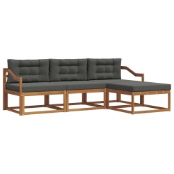 Ensemble de canapés d'extérieur 4 pcs Naturel et Anthracite 525196525196