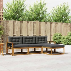 Ensemble de canapés d'extérieur 4 pcs Naturel et Anthracite 525197525197