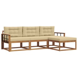 Ensemble de canapés d'extérieur 4 pcs Naturel et Beige 525200525200