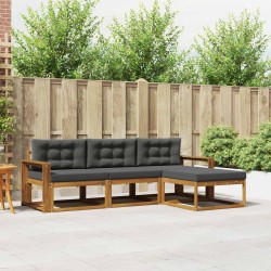 Ensemble de canapés d'extérieur 4 pcs Naturel et Anthracite 525201525201