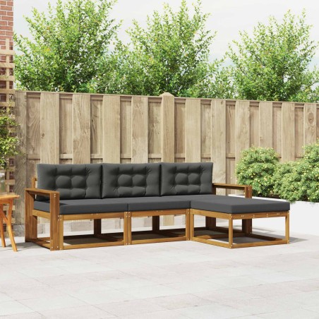 Ensemble de canapés d'extérieur 4 pcs Naturel et Anthracite 525201525201