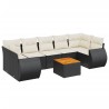 Salon de jardin 8 pcs avec coussins noir résine tressée 525216525216