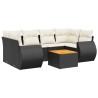 Salon de jardin 7 pcs avec coussins noir résine tressée 525217525217