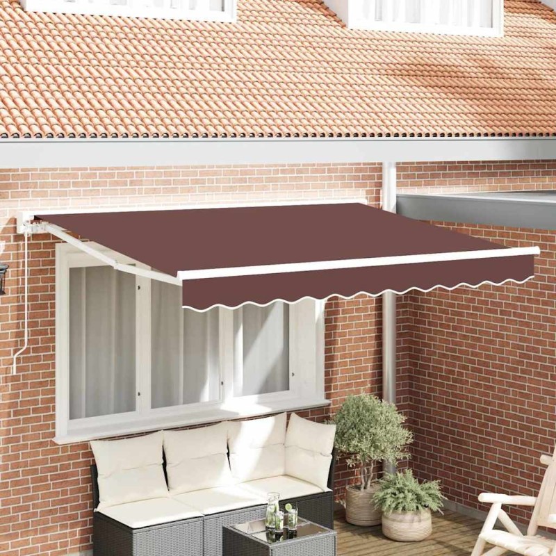 Cadre d'auvent Marron 300 x 200 cm Polyester avec revêtement PU 525228525228