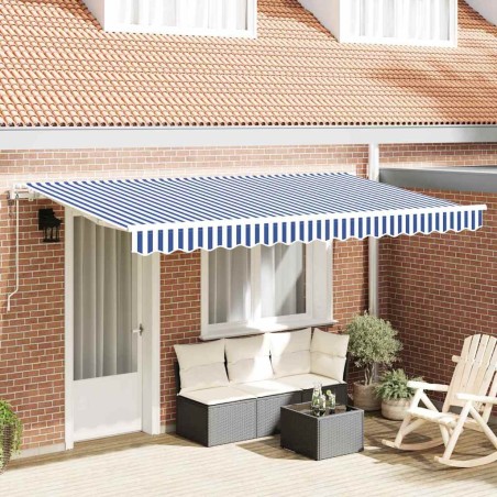 Auvent Rétractable Bleu 350 x 200 cm tissu 525231525231