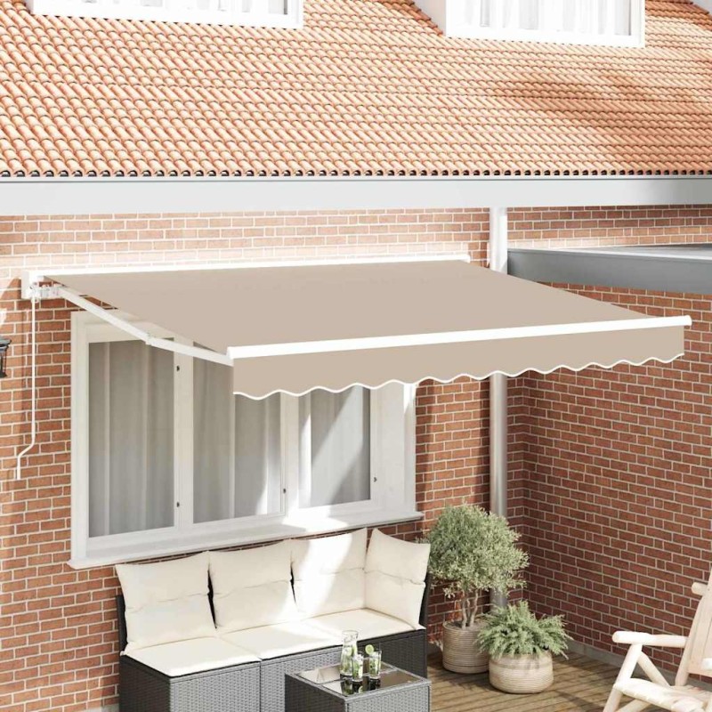 Cadre d'auvent Beige 300 x 200 cm Polyester avec revêtement PU 525232525232
