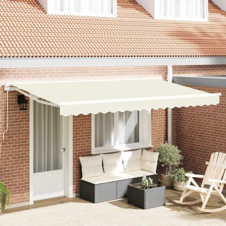 Cadre d'auvent Crème 350 x 200 cm Polyester avec revêtement PU 525238525238